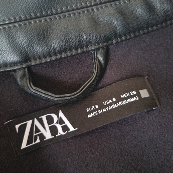 ZARA Black Faux Leather Jacket Women's Size S - Picture 7 of 10
